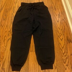 Lululemon stretch high rise black joggers. Size 4